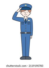 Illustration of a male police salute