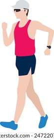 Illustration of a male race walker