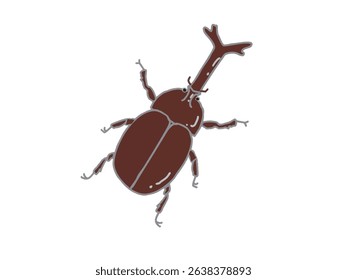 Ilustração de um inseto do besouro do rinoceronte macho