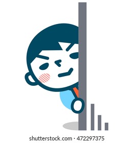 Illustration of male stalker 