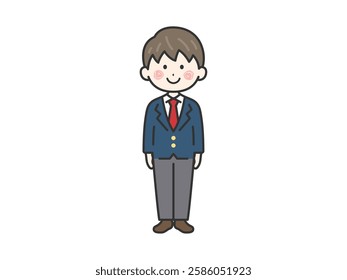 Illustration of a male student (line drawing) wearing a blazer.