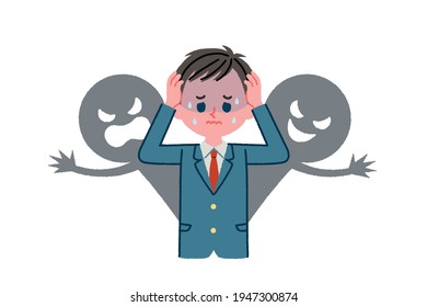 Illustration of a male student suffering from relationships
