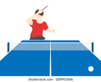Illustration of a male table tennis player.
