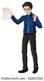 Illustration of a male teacher on a white background