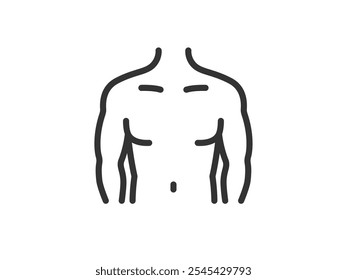 Ilustración de un icono de cuerpo tonificado masculino (dibujo de línea).