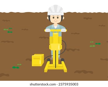 Illustration of a male worker conducting a ground survey.