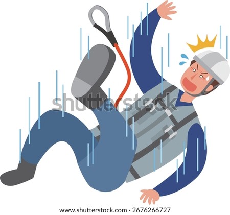 Illustration of a male worker falling