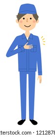 It is an illustration of a male worker with responsibility.