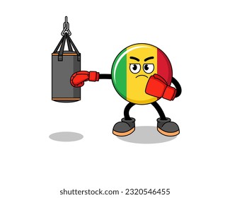 Illustration of mali flag boxer , character design