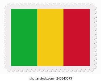 illustration Mali flag stamp