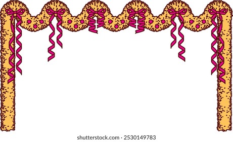 Illustration of a mall and ribbon