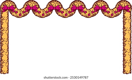 Illustration of a mall and ribbon