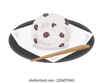 An illustration of Mame Daifuku served on a plate.