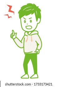 Es una ilustración de un hombre discutiendo. Imagen vectorial.