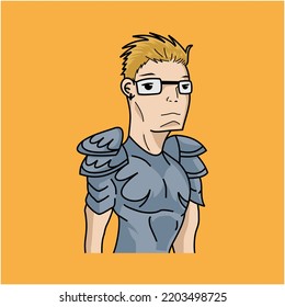 Illustration man with armor vector