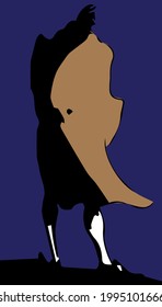 Illustration of man in back dressed in a coat