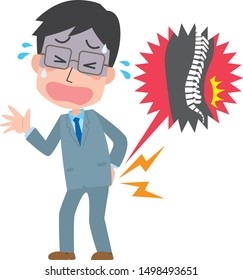 Illustration of a man with back pain