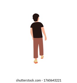 Illustration of a man from the back.
Vector illustration in a flat style