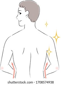 illustration of a man with a beautiful back