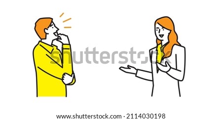 Illustration of a man being convinced by an explanation