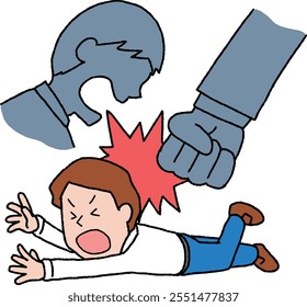 Illustration of a man being harassed