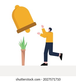 an illustration of a man being rocked bells