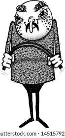 Illustration of a man bending elastic truncheon
