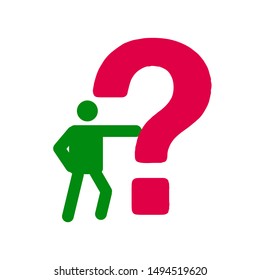 Illustration of man with big complicated question vector image