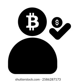 illustration of man with bitcoin