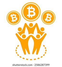 illustration of man with bitcoin