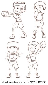 Ilustración de un hombre boxeando