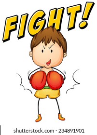 Illustration of a man with boxing gloves