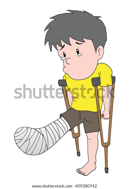 Illustration Man Broken Leg Stock Vector (Royalty Free) 409380742 ...