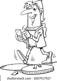 Illustration of man calling