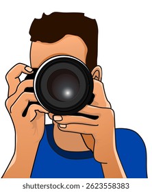Illustration of a man with a camera