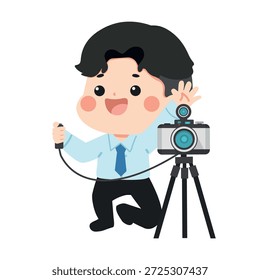 Ilustración de un hombre con una cámara