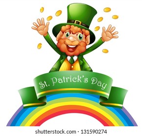 Illustration of a man celebrating the day of St. Patrick on a white background