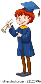 Illustration of a man with a certificate