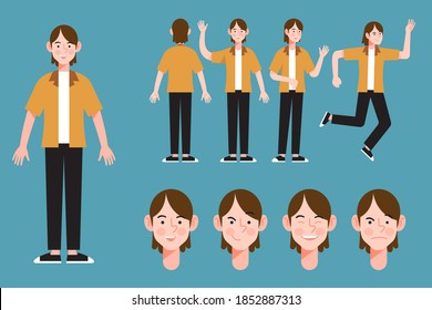 Illustration of Man Character collection in different Posses and expression 