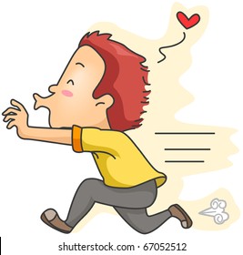 Illustration of a Man Chasing His Object of Affection