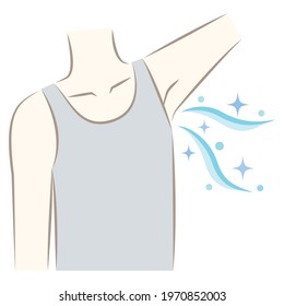 Illustration of a man with clean armpits and no face
