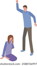 Illustration of a man committing violence against a woman