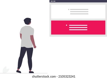 ilustración de un hombre y una lista de contraste. Ilustración del vector