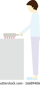 Illustration eines Mannes, der kocht