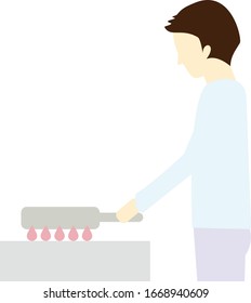 Illustration eines Mannes, der kocht