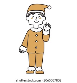 Illustration of a man cosplaying as Santa
