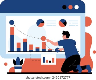 Illustration of a Man Creating Digital Graphics