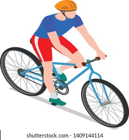 illustration Man cycle riding vector