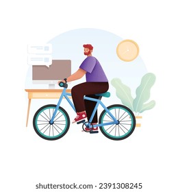 
illustration of a man cycling