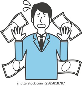 Illustration of a man in debt